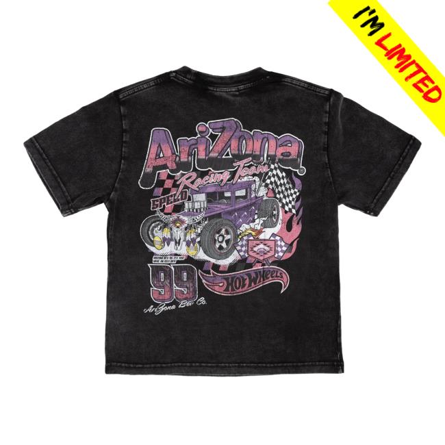 Arizona Beverage Store Merch Hot Wheels X Arizona Black & Purple Race Car T-Shirt Youth 4 Arizona Beverage Store Merch Hot Wheels X Arizona Black & Purple Race Car T-Shirt Youth