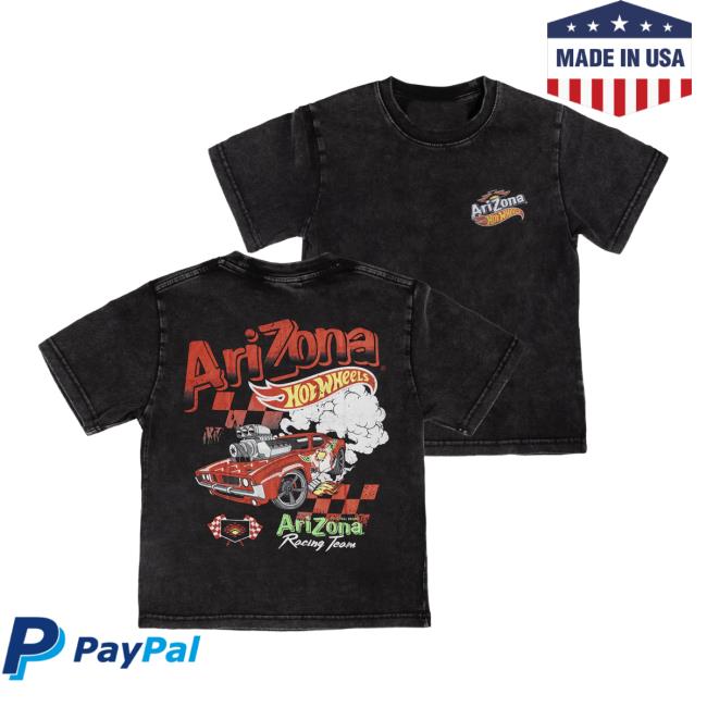 Arizona Beverage Store Merch Hot Wheels X Arizona Black & Red Race Car T-Shirt Youth 5 Arizona Beverage Store Merch Hot Wheels X Arizona Black & Red Race Car T-Shirt Youth