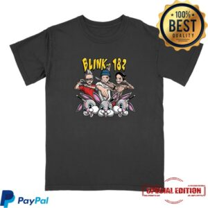 Blink-182 Merch Store Anime Band Vs Bunny Battle T-Shirt