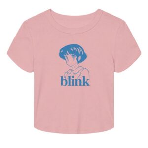 Blink-182 Merch Store Anime Pink Crop Tee