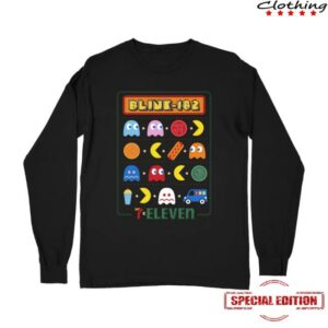 Blink-182 Store Merch Pac-Man X 7-Eleven X Blink-182 Tri Collab Longsleeve T-Shirt