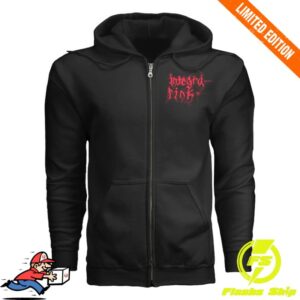 Integra Pink Merch Store Integra Pink Quizy Logo Black Zip-Up Hooded Sweatshirt