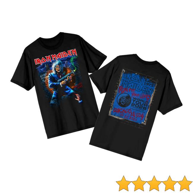 Iron Maiden Store Merch Run For Your Lives 2026 Tour Chicago Tee 5 Iron Maiden Store Merch Run For Your Lives 2026 Tour Chicago Tee