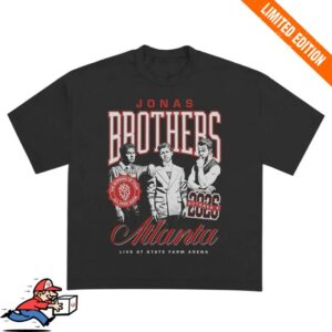 Jonas Brothers Merch Store Burning Up All Over Again Atlanta, Ga City Tee Black
