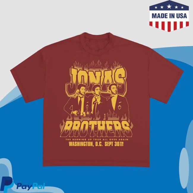 Jonas Brothers Store Merch Burning Up All Over Again Washington, Dc Tee Cardinal 3 Jonas Brothers Store Merch Burning Up All Over Again Washington, Dc Tee Cardinal
