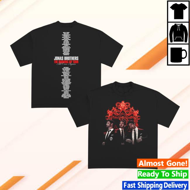 Jonas Brothers Store Merch Burning Up Crest Tour Tee 5 Jonas Brothers Store Merch Burning Up Crest Tour Tee