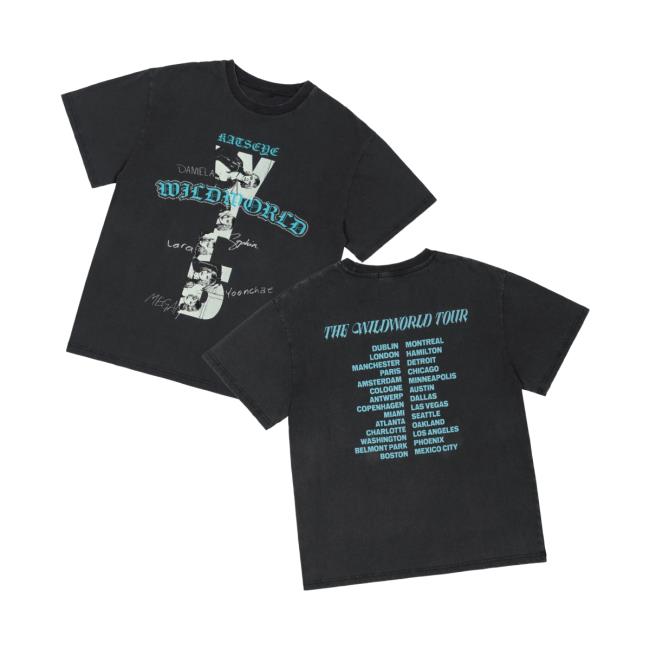 Katseye Store Merch Wildworld Black Routing T-Shirt 5 Katseye Store Merch Wildworld Black Routing T-Shirt