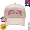 Madebyminelli Store Merch With Love Snapback (Tan Pink)