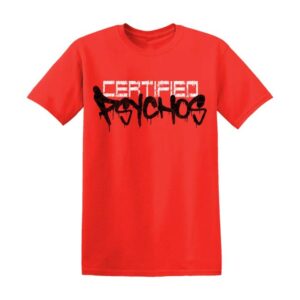 Mnestore Merch Shop Red Certified Psychos Logo Shirt