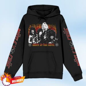 Motley Crue Store Merch Shout At The Devil Flame Pullover Hoodie