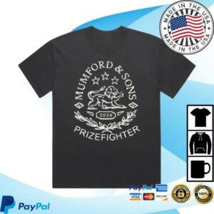 Mumford And Sons Store Merch Black Prizefighter Stamp Print Tour T-Shirt