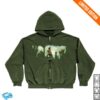 Nine Inch Nails Official Store Merch The Fragile Washed Green Zip-Up Hoodie
