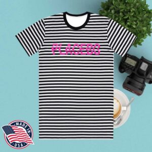 Placebo Store Merch Placebo Pink Logo Striped T-Shirt