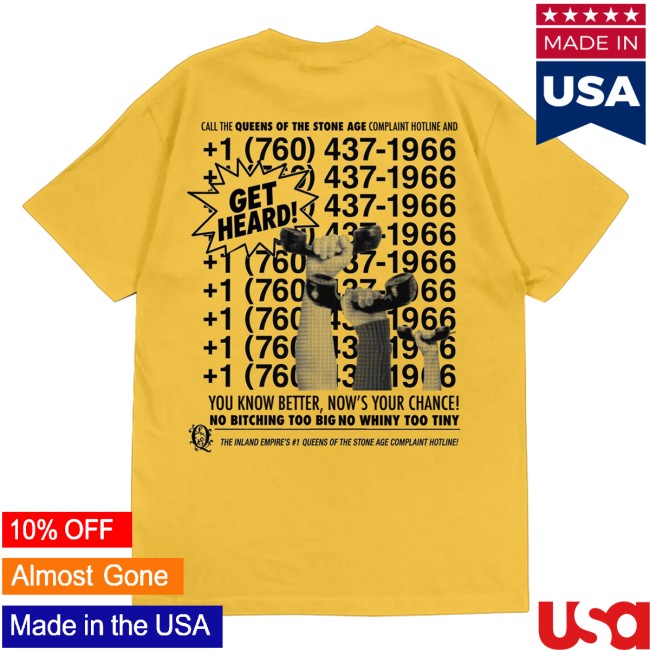Queens Of The Stone Age Merch Store Complaint Line Tee 8 Queens Of The Stone Age Merch Store Complaint Line Tee