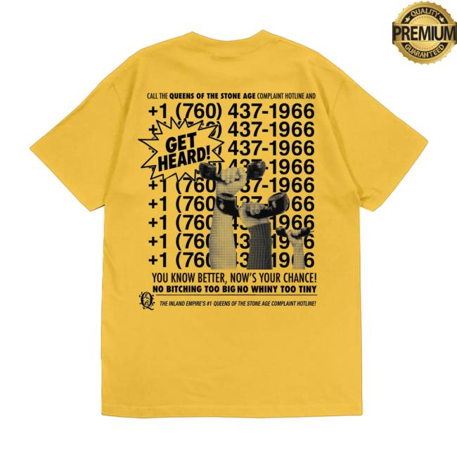 Queens Of The Stone Age Store Merch Complaint Line Tee 4 Queens Of The Stone Age Store Merch Complaint Line Tee