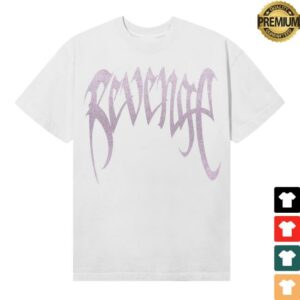 Revenge Store Merch Glitter Arch Logo Tee White Pink