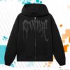 Revenge Store Merch Glitter Arch Logo Zip Black