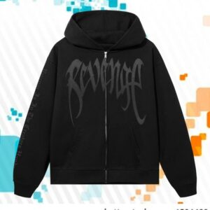 Revenge Store Merch Glitter Arch Logo Zip Black