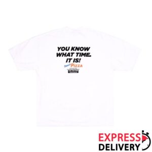 Scarr's Pizza Store Merch Celebrating 10 Years Scarrs New York City You Know What Time It Is Tee White