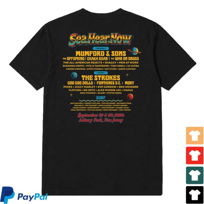 Sea Hear Now Festival Store Merch Astronaut Lineup Tee 4 Sea Hear Now Festival Store Merch Astronaut Lineup Tee