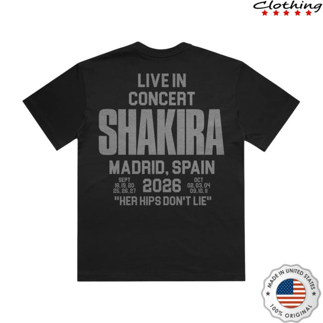 Shakira Store Merch Lmynl Shak In Concert Blk T 26 4 Shakira Store Merch Lmynl Shak In Concert Blk T 26