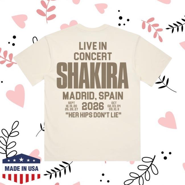 Shakira Store Merch Lmynl Shak In Concert Ecru T 26 4 Shakira Store Merch Lmynl Shak In Concert Ecru T 26