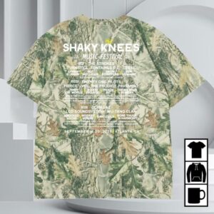 Shaky Knees Festival Store Merch Bees Knees Lineup Camo Tee