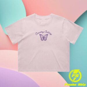 Country Calling Festival Store Merch Women's Butterfly Crop Tee