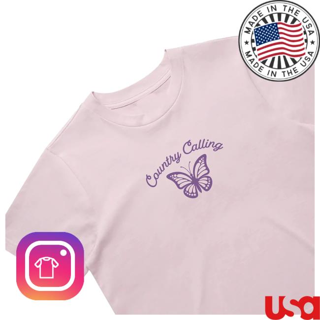 Country Calling Festival Store Merch Women's Butterfly Crop Tee 5 Country Calling Festival Store Merch Women's Butterfly Crop Tee