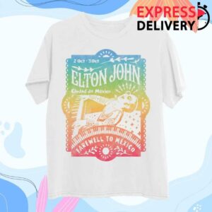 Elton John Store Merch Rainbow Papel Picado T-Shirt