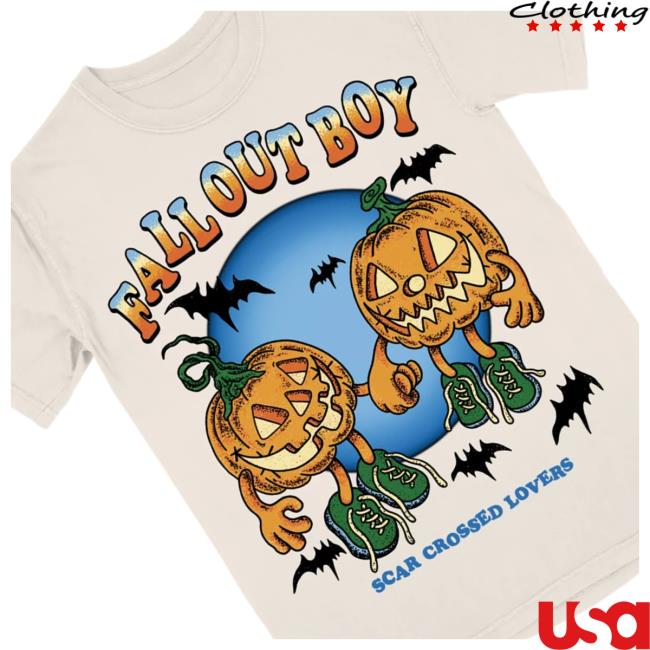 Fall Out Boy Store Merch Scar Crossed Pumpkins T-Shirt 5 Fall Out Boy Store Merch Scar Crossed Pumpkins T-Shirt