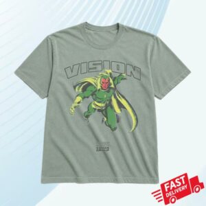 Heroes Villains Store Merch Marvel Vision Flying Pose Vintage Soft Tee
