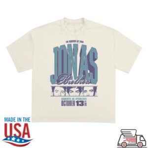 Jonas Brothers Merch Store Burning Up All Over Again Charlotte, Nc City Tee Dust