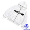 Ken Carson Merch Store Cartunez White Zip-Up Black Logo