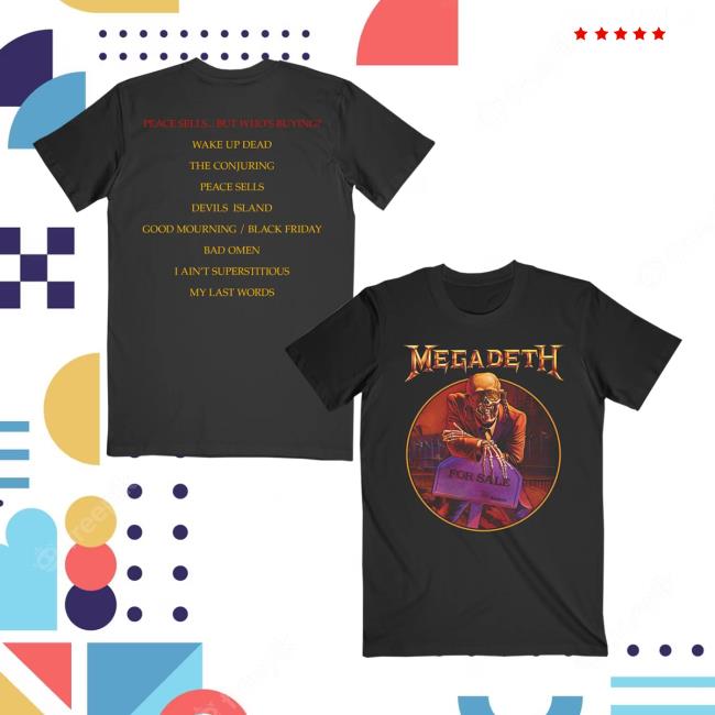 Megadeth Store Merch Peace Sells Tracklist T-Shirt 5 Megadeth Store Merch Peace Sells Tracklist T-Shirt